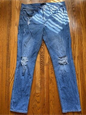 The Rail Men's Skinny Stretch Distressed Blue Jeans